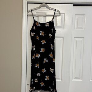 Forever 21 Black Dress with Floral Pattern